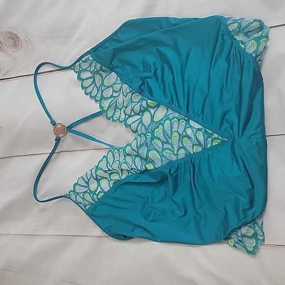 Savage Not Sorry Lace Teddy Teal and Green size 2XL Super Sexy Deep V Bold - Picture 2 of 8